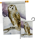 Winter Owl - Birds Garden Friends Vertical Impressions Decorative Flags HG105067 Made In USA