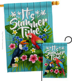 Tropical Summer - Birds Garden Friends Vertical Impressions Decorative Flags HG137165 Made In USA