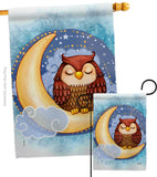 Midnight Owl - Birds Garden Friends Vertical Impressions Decorative Flags HG137356 Made In USA