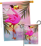 Summer Flamingo - Birds Garden Friends Vertical Impressions Decorative Flags HG137513 Made In USA