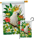 Tropical Cockatoo - Birds Garden Friends Vertical Impressions Decorative Flags HG192216 Made In USA