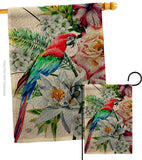 Tropical Parrot - Birds Garden Friends Vertical Impressions Decorative Flags HG192647 Made In USA