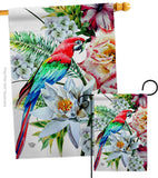 Tropical Parrot - Birds Garden Friends Vertical Impressions Decorative Flags HG192647 Made In USA