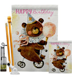 Cute Bear Birthday - Party Celebration Special Occasion Vertical Impressions Decorative Flags HG120093 Made In USA