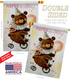 Cute Bear Birthday - Party Celebration Special Occasion Vertical Impressions Decorative Flags HG120093 Made In USA