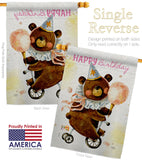 Cute Bear Birthday - Party Celebration Special Occasion Vertical Impressions Decorative Flags HG120093 Made In USA