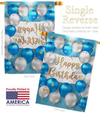 Birthday Balloons - Party Celebration Special Occasion Vertical Impressions Decorative Flags HG190055 Made In USA