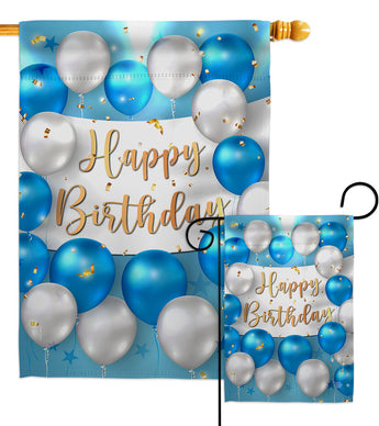 Birthday Balloons - Party Celebration Special Occasion Vertical Impressions Decorative Flags HG190055 Made In USA