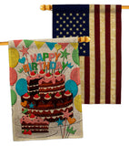 Birthday Wish - Party Celebration Special Occasion Vertical Impressions Decorative Flags HG120259 Made In USA