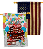 Birthday Wish - Party Celebration Special Occasion Vertical Impressions Decorative Flags HG120259 Made In USA