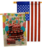 Birthday Wish - Party Celebration Special Occasion Vertical Impressions Decorative Flags HG120259 Made In USA