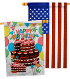 Birthday Wish - Party Celebration Special Occasion Vertical Impressions Decorative Flags HG120259 Made In USA