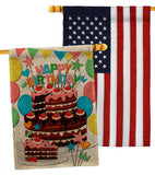 Birthday Wish - Party Celebration Special Occasion Vertical Impressions Decorative Flags HG120259 Made In USA