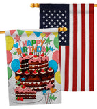 Birthday Wish - Party Celebration Special Occasion Vertical Impressions Decorative Flags HG120259 Made In USA