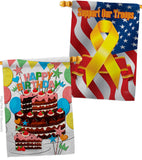 Birthday Wish - Party Celebration Special Occasion Vertical Impressions Decorative Flags HG120259 Made In USA