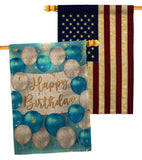 Birthday Balloons - Party Celebration Special Occasion Vertical Impressions Decorative Flags HG190055 Made In USA