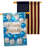 Birthday Balloons - Party Celebration Special Occasion Vertical Impressions Decorative Flags HG190055 Made In USA