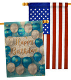 Birthday Balloons - Party Celebration Special Occasion Vertical Impressions Decorative Flags HG190055 Made In USA