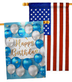 Birthday Balloons - Party Celebration Special Occasion Vertical Impressions Decorative Flags HG190055 Made In USA