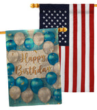 Birthday Balloons - Party Celebration Special Occasion Vertical Impressions Decorative Flags HG190055 Made In USA