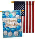 Birthday Balloons - Party Celebration Special Occasion Vertical Impressions Decorative Flags HG190055 Made In USA