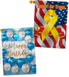 Birthday Balloons - Party Celebration Special Occasion Vertical Impressions Decorative Flags HG190055 Made In USA