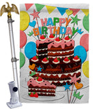 Birthday Wish - Party Celebration Special Occasion Vertical Impressions Decorative Flags HG120259 Made In USA