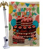 Birthday Wish - Party Celebration Special Occasion Vertical Impressions Decorative Flags HG120259 Made In USA