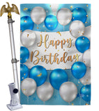 Birthday Balloons - Party Celebration Special Occasion Vertical Impressions Decorative Flags HG190055 Made In USA