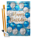 Birthday Balloons - Party Celebration Special Occasion Vertical Impressions Decorative Flags HG190055 Made In USA