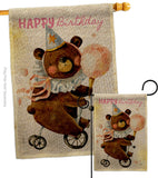 Cute Bear Birthday - Party Celebration Special Occasion Vertical Impressions Decorative Flags HG120093 Made In USA