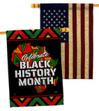 Let Celebrate BHM - Support Inspirational Vertical Impressions Decorative Flags HG120036 Made In USA