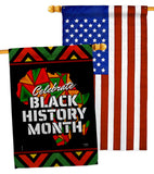 Let Celebrate BHM - Support Inspirational Vertical Impressions Decorative Flags HG120036 Made In USA