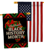 Let Celebrate BHM - Support Inspirational Vertical Impressions Decorative Flags HG120036 Made In USA