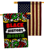 Celebrate Black History - Support Inspirational Vertical Impressions Decorative Flags HG130311 Made In USA