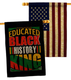 Educated Black History - Support Inspirational Vertical Impressions Decorative Flags HG190072 Made In USA