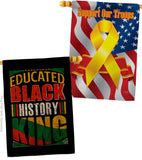 Educated Black History - Support Inspirational Vertical Impressions Decorative Flags HG190072 Made In USA