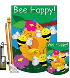 Bee Happy - Bugs & Frogs Garden Friends Vertical Applique Decorative Flags HG104062
