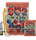 July 4th Gnome - Bugs & Frogs Garden Friends Vertical Impressions Decorative Flags HG104159 Made In USA