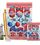 July 4th Gnome - Bugs & Frogs Garden Friends Vertical Impressions Decorative Flags HG104159 Made In USA