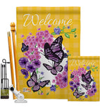 Welcome Butterflies Bouquet - Bugs & Frogs Garden Friends Vertical Impressions Decorative Flags HG137032 Made In USA