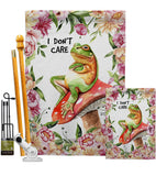 Don't Care Toad - Bugs & Frogs Garden Friends Vertical Impressions Decorative Flags HG137470 Made In USA