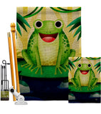 Happy Frog - Bugs & Frogs Garden Friends Vertical Impressions Decorative Flags HG192620 Made In USA