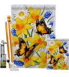 Daffodil & Butterflies - Bugs & Frogs Garden Friends Vertical Impressions Decorative Flags HG192670 Made In USA