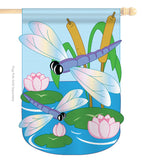 Dragonfly - Bugs & Frogs Garden Friends Vertical Applique Decorative Flags HG104046