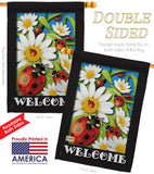 Ladybug Heaven - Bugs & Frogs Garden Friends Vertical Impressions Decorative Flags HG104068 Made In USA