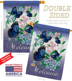 Blue Butterflies - Bugs & Frogs Garden Friends Vertical Impressions Decorative Flags HG104069 Imported