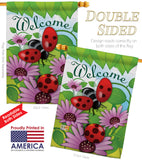 Welcome Ladybug - Bugs & Frogs Garden Friends Vertical Impressions Decorative Flags HG104071 Made In USA