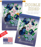 Bienvenidos Mariposas Celestes - Bugs & Frogs Garden Friends Vertical Impressions Decorative Flags HG104073 Made In USA