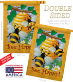 Bee Happy - Bugs & Frogs Garden Friends Vertical Impressions Decorative Flags HG104077 Made In USA